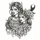 Kali and Tessa tattoo design idea