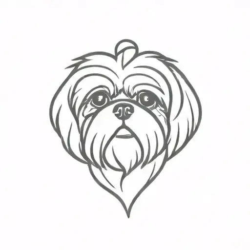 shih tzu dog tattoo design idea