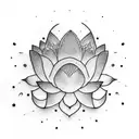 small Lotus flower  in finger  tattoo design idea