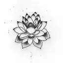 small Lotus flower  in finger  tattoo design idea