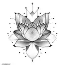 small Lotus flower  in finger  tattoo design idea