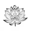 small Lotus flower  in finger  tattoo design idea
