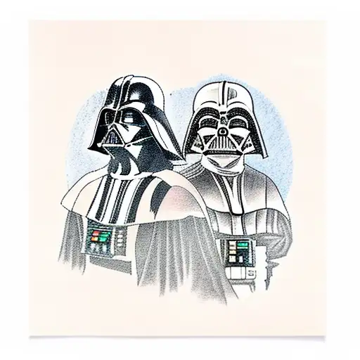 darth vader vs anakin skywalker tattoo design idea