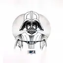 darth vader vs anakin skywalker tattoo design idea