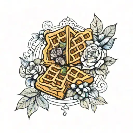 waffle and folwe tattoo design idea