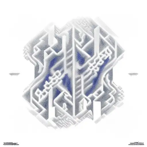 maze in a storm, holly tree, aurora lights tattoo design idea