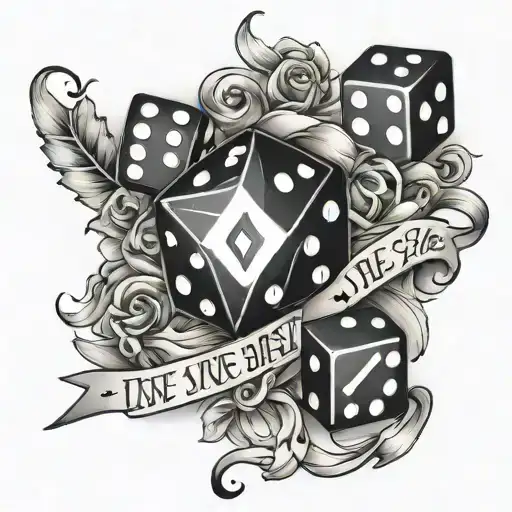 "Live your best life" in cursive with dice tattoo tattoo design idea