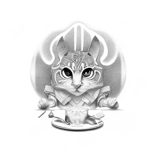 Waiters knift with glass tattoo design idea