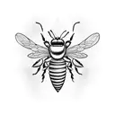 bee and acorn tattoo design idea