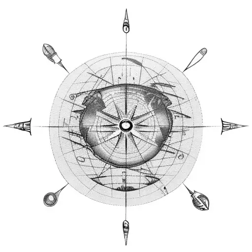 forearm tattoo of DC-3 airplane flying around globe or compass tattoo design idea
