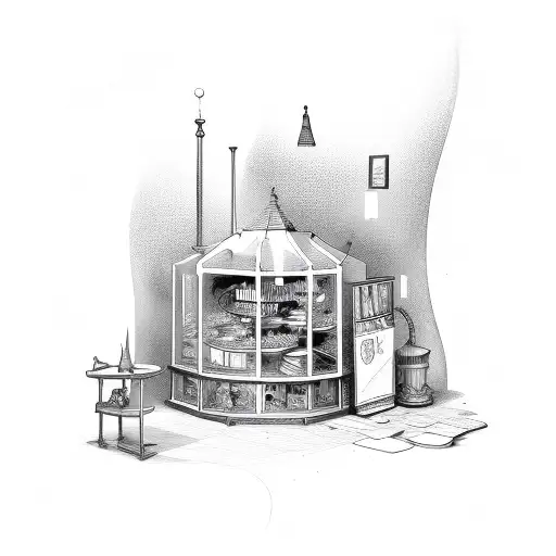 magic shop tattoo design idea