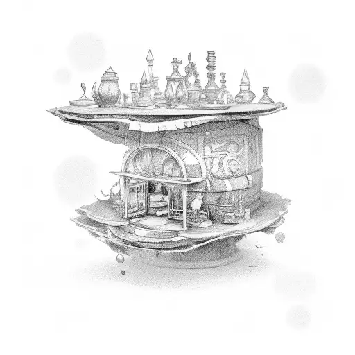 magic shop tattoo design idea