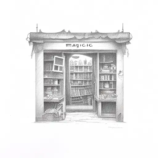 magic shop tattoo design idea