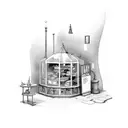 magic shop tattoo design idea