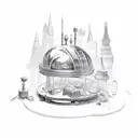 magic shop tattoo design idea