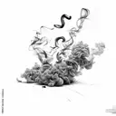 smoke abstract lines tattoo design idea