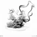 smoke abstract lines tattoo design idea