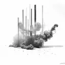 smoke abstract lines tattoo design idea