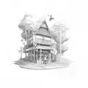 magic shop tattoo design idea