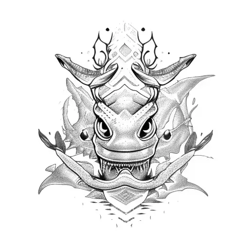 scorpio shake shark  tattoo design idea