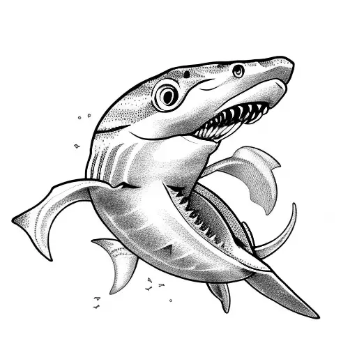 scorpio shake shark  tattoo design idea