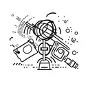 Ink a minimalist tattoo of a microphone with a camera lens as its base, symbolizing the fusion of journalism and videojournalism. tattoo design idea