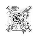 Ink a minimalist tattoo of a microphone with a camera lens as its base, symbolizing the fusion of journalism and videojournalism. tattoo design idea