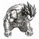 dbz Vegeta facing tattoo design idea