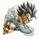 dbz Vegeta facing tattoo design idea