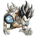 dbz Vegeta facing tattoo design idea