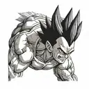 dbz Vegeta facing tattoo design idea