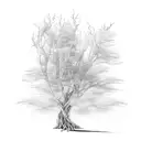 willow tree with broken branch tattoo design idea