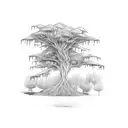 willow tree with broken branch tattoo design idea