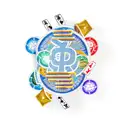 A new-school design featuring a stack of playing cards with dollar signs and dice, set against a vibrant sunset backdrop tattoo design idea