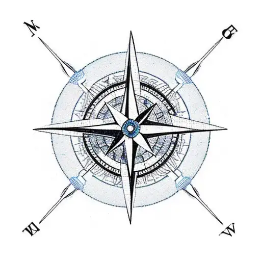 A compass with a broken needle, signifying the journey of finding oneself after a lost love tattoo design idea
