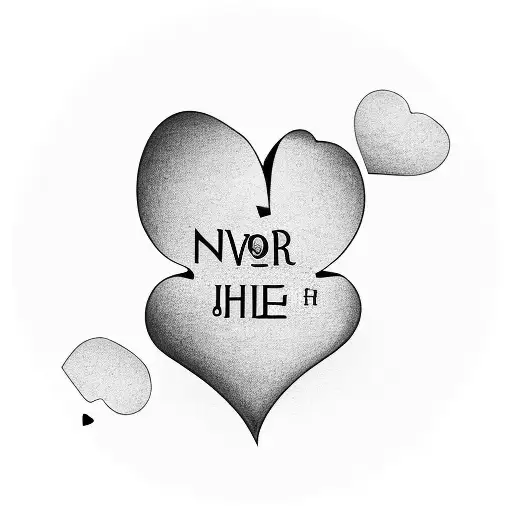 Heart-shaped puzzle piece with the words 'She was never yours. It was just your turn.' in elegant script tattoo design idea