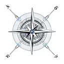 A compass with a broken needle, signifying the journey of finding oneself after a lost love tattoo design idea