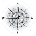 A compass with a broken needle, signifying the journey of finding oneself after a lost love tattoo design idea