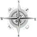 A compass with a broken needle, signifying the journey of finding oneself after a lost love tattoo design idea