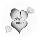 Heart-shaped puzzle piece with the words 'She was never yours. It was just your turn.' in elegant script tattoo design idea