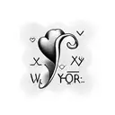Heart-shaped puzzle piece with the words 'She was never yours. It was just your turn.' in elegant script tattoo design idea