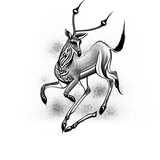 gazelle running at high speed tattoo design idea