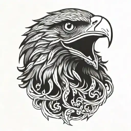 Philippine and american eagle head emerging tattoo design idea