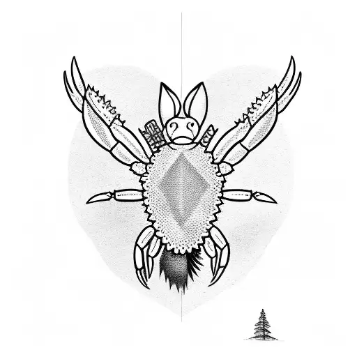 A crab, a hare, and an eagle sitting next to each other looking at the sunset  tattoo design idea