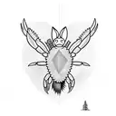 A crab, a hare, and an eagle sitting next to each other looking at the sunset  tattoo design idea