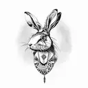 An indian totem featuring a hare, a crustacean crab, an eagle and an australian boomerang tattoo design idea