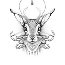 An indian totem featuring a hare, a crustacean crab, an eagle and an australian boomerang tattoo design idea