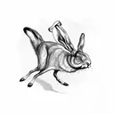 A hare, crab, boomerang and an eagle tattoo design idea