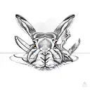 A hare, crab, boomerang and an eagle tattoo design idea