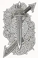Irish celtic sword  tattoo design idea